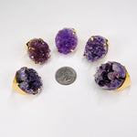 Amethyst Cluster Statement Adjustable Ring