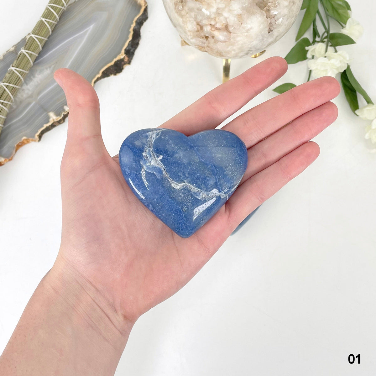 Blue Quartz Heart - You Choose