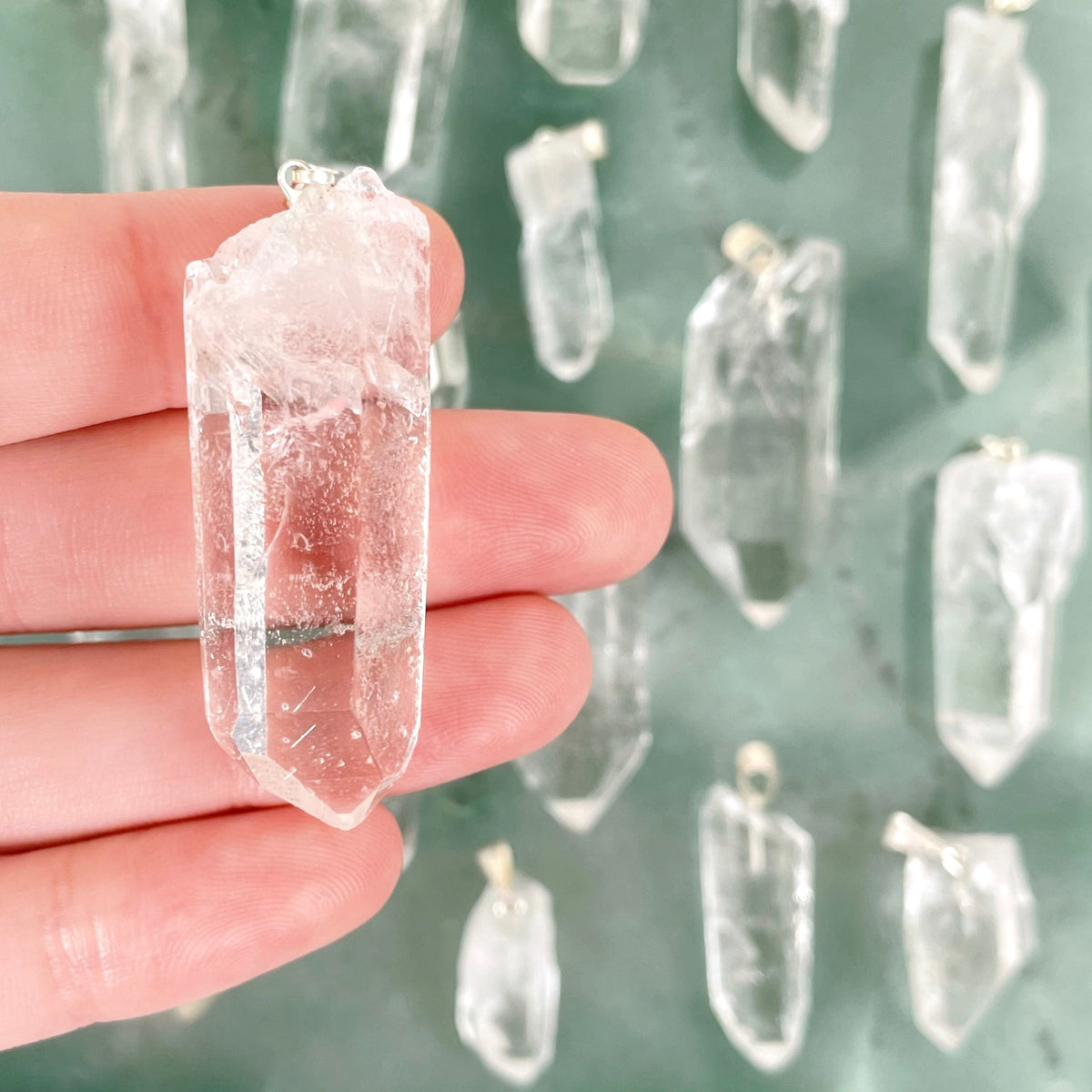 Crystal Quartz Rough Point Pendant - High Quality