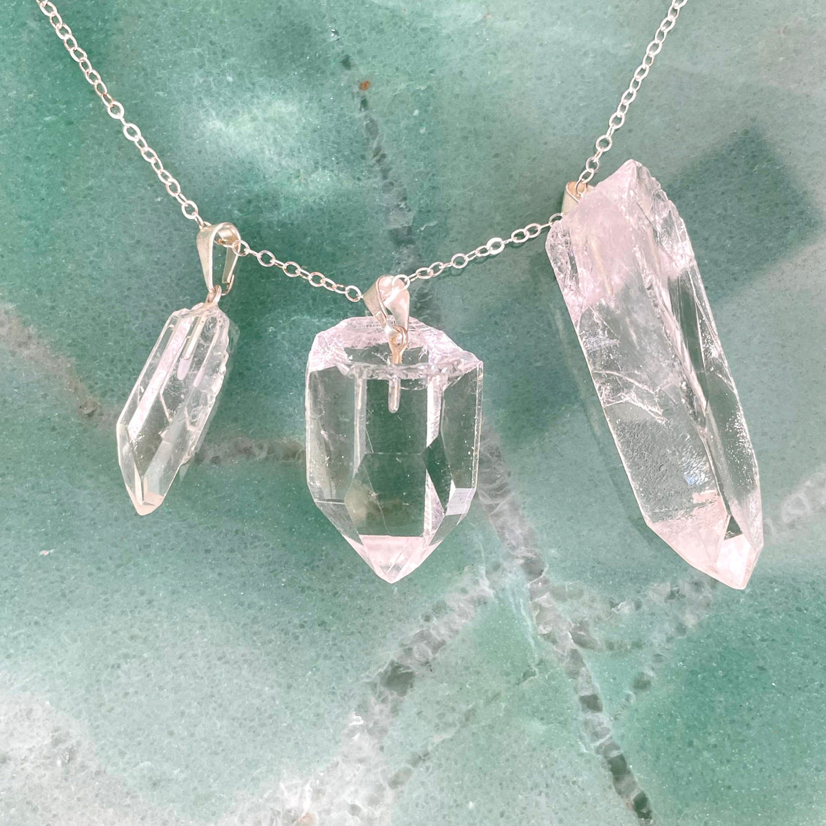 Crystal Quartz Rough Point Pendant - High Quality