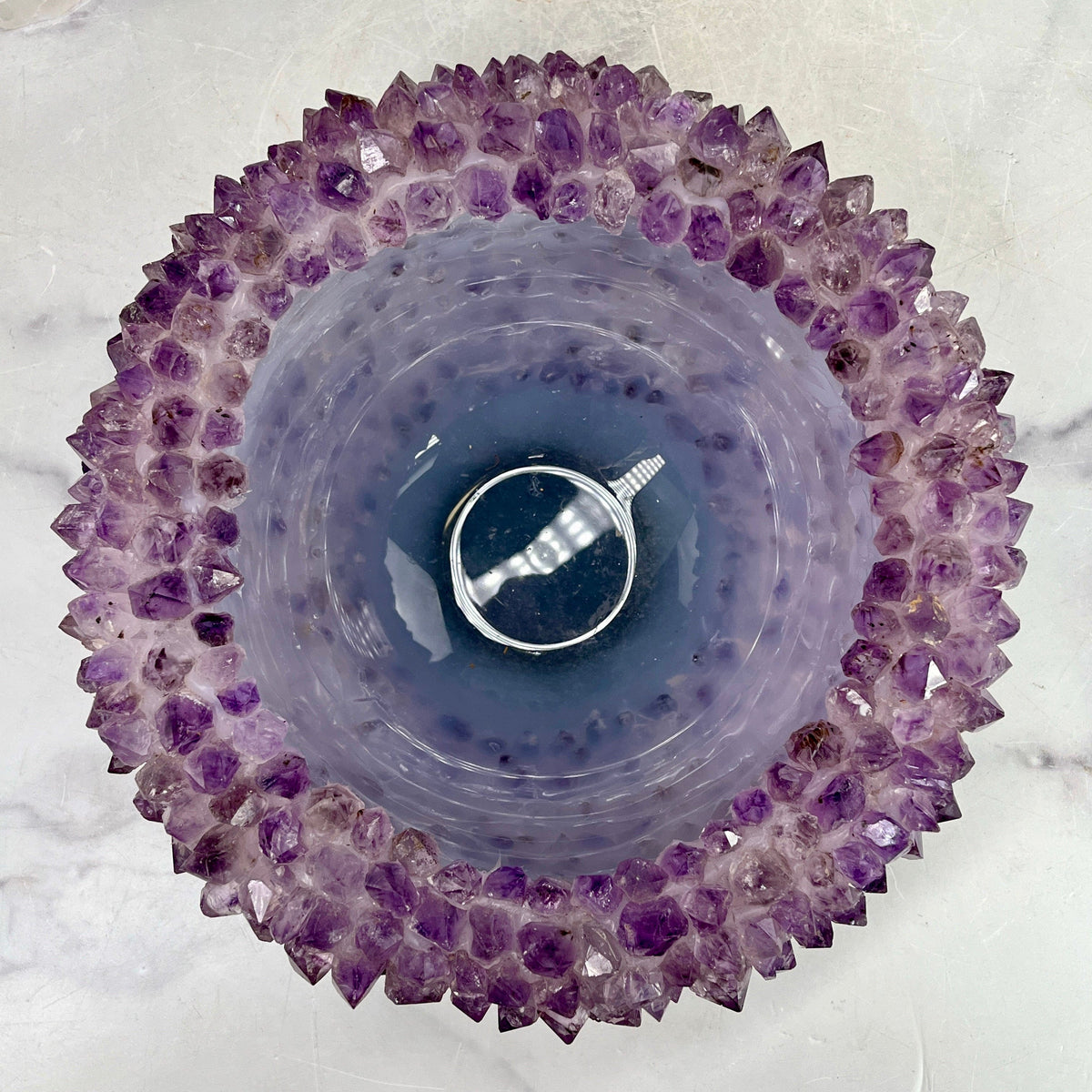 Amethyst Crystal Point Bowl - Handmade - Home Decor