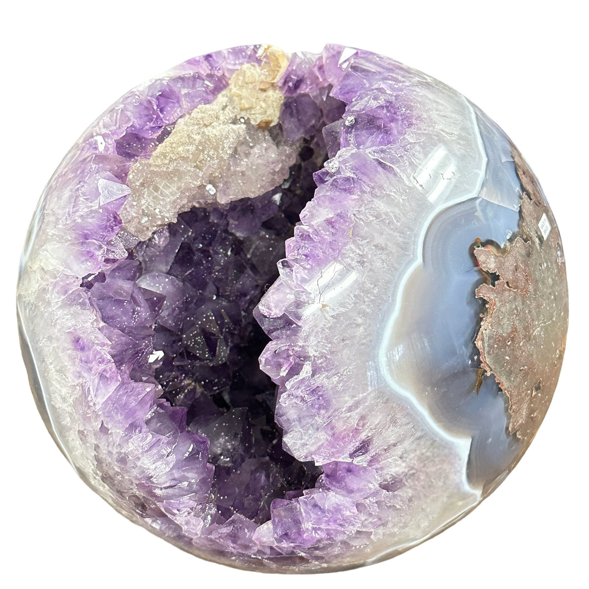 Amethyst Agate Crystal Sphere - Large Sphere - OOAK -