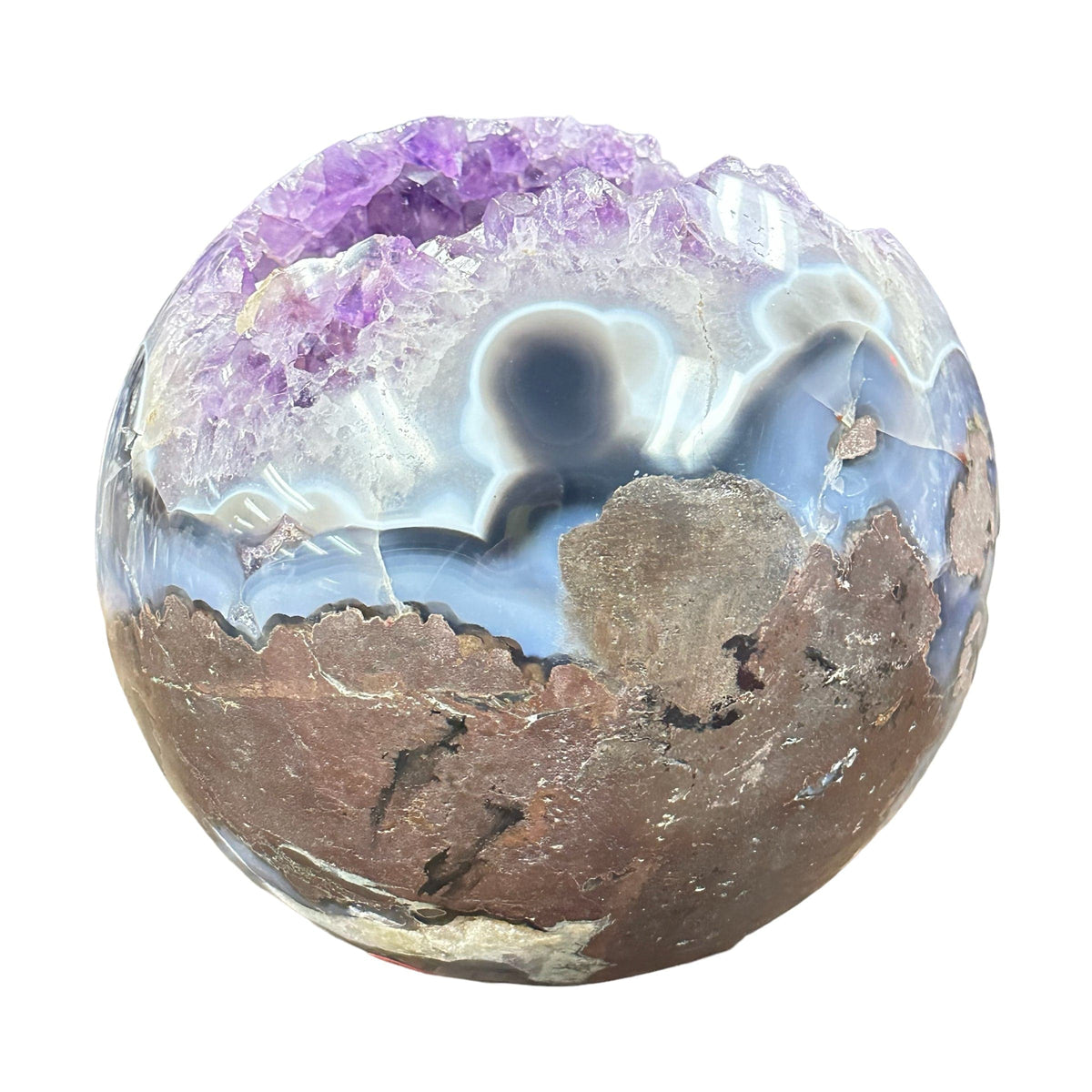 Amethyst Agate Crystal Sphere - Large Sphere - OOAK -