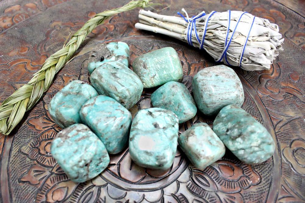 Amazonite Tumbled Stone- Energy Stone(RK37B8-05)