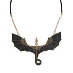 Black Winged Flying Dragon Necklace