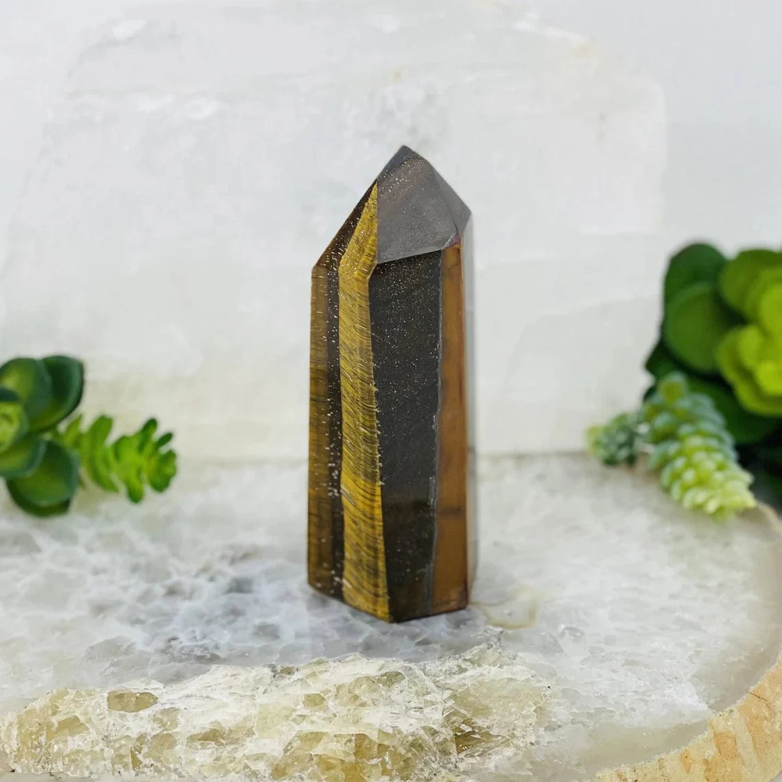 Tiger Eye Polished Point - Home Decor Piece - OOAK