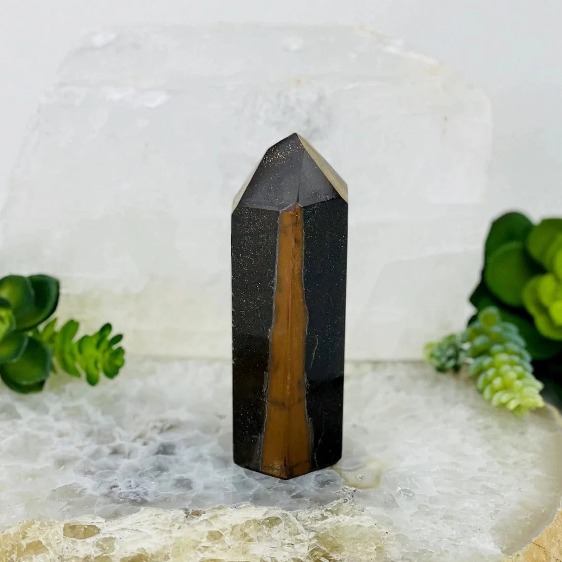 Tiger Eye Polished Point - Home Decor Piece - OOAK