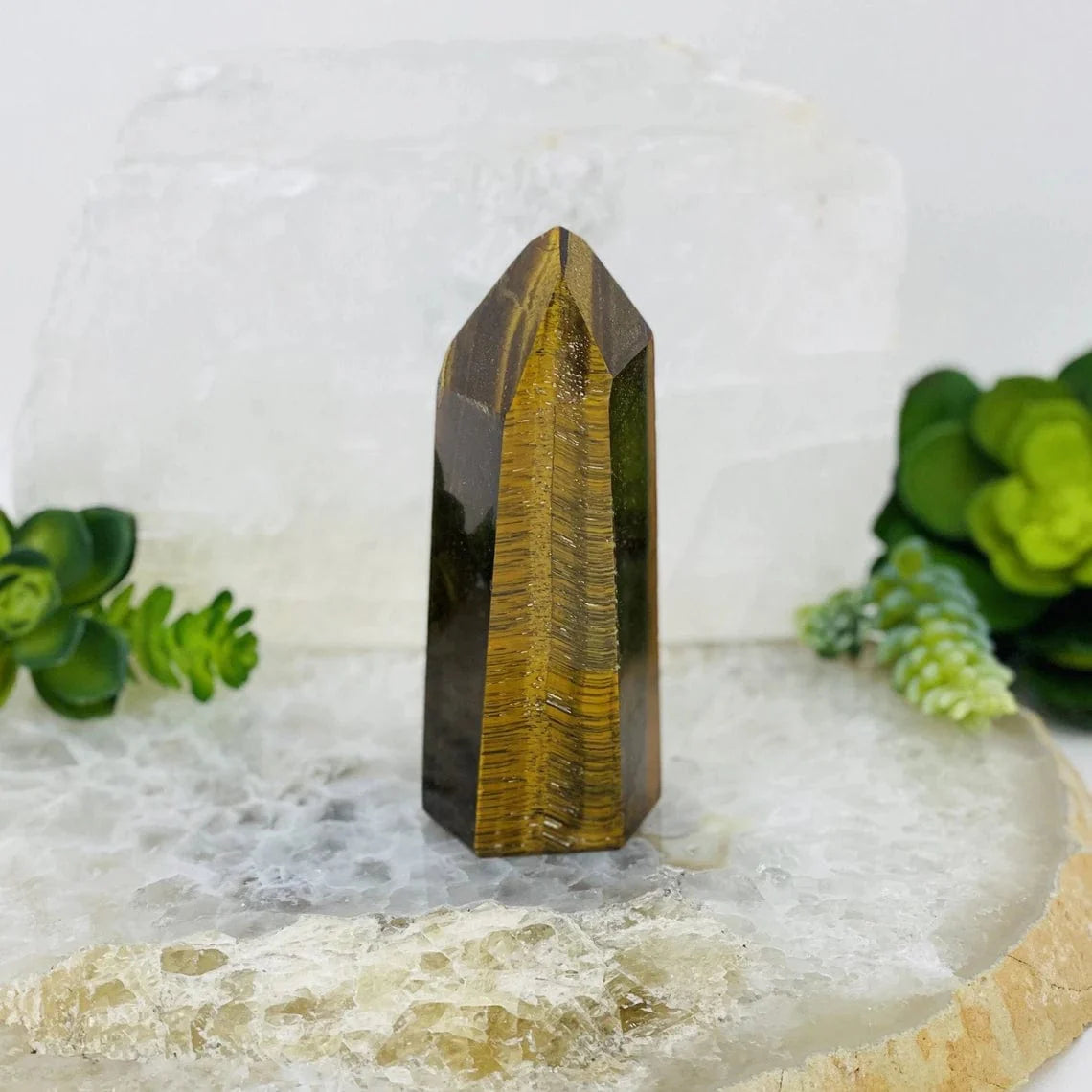 Tiger Eye Polished Point - Home Decor Piece - OOAK