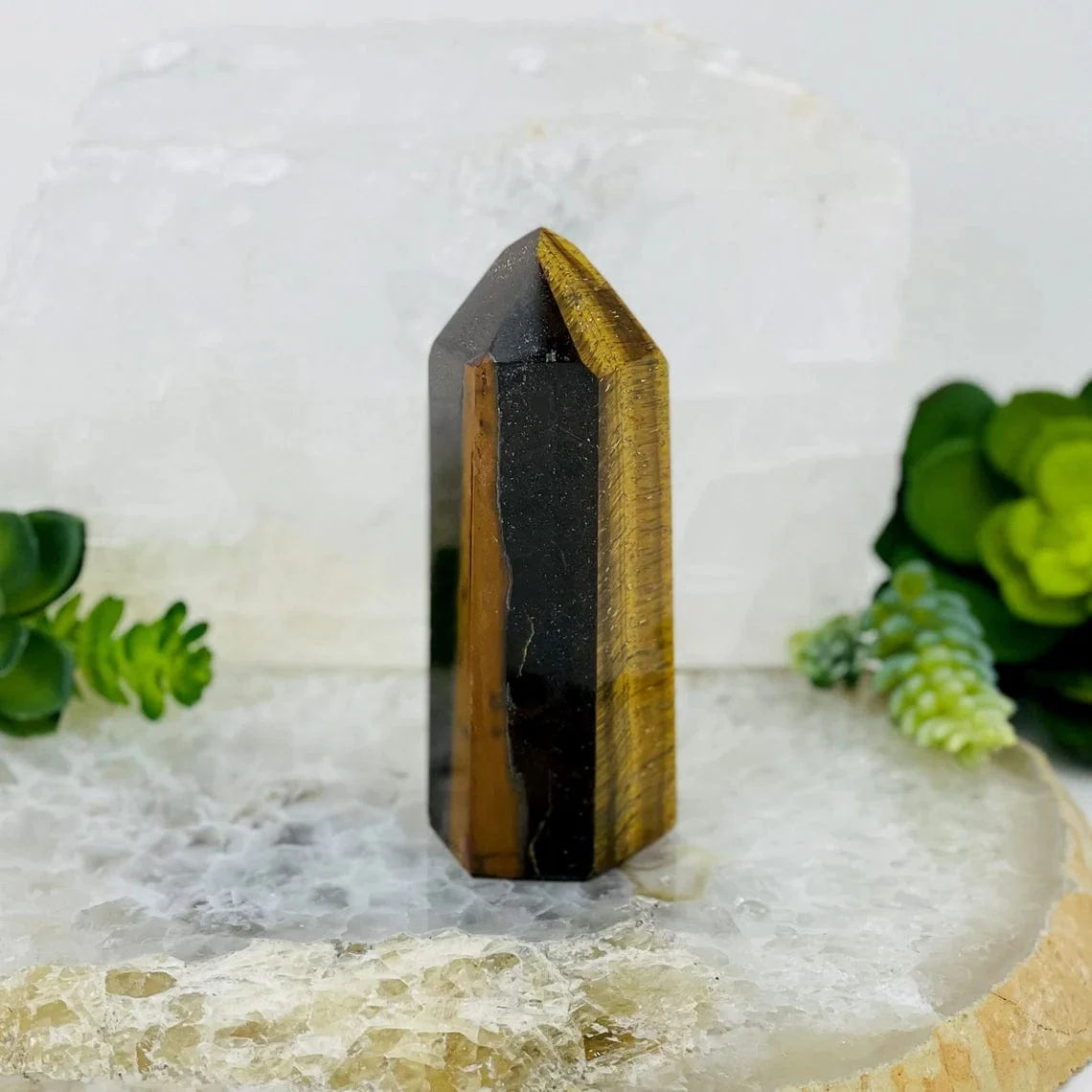 Tiger Eye Polished Point - Home Decor Piece - OOAK