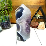 Amethyst Cut Base Cluster with Calcite -OOAK-(DOOAK-S30-20)