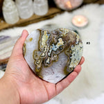 Agate Druzy Crystal Heart Slices YOU CHOOSE