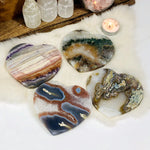 Agate Druzy Crystal Heart Slices YOU CHOOSE