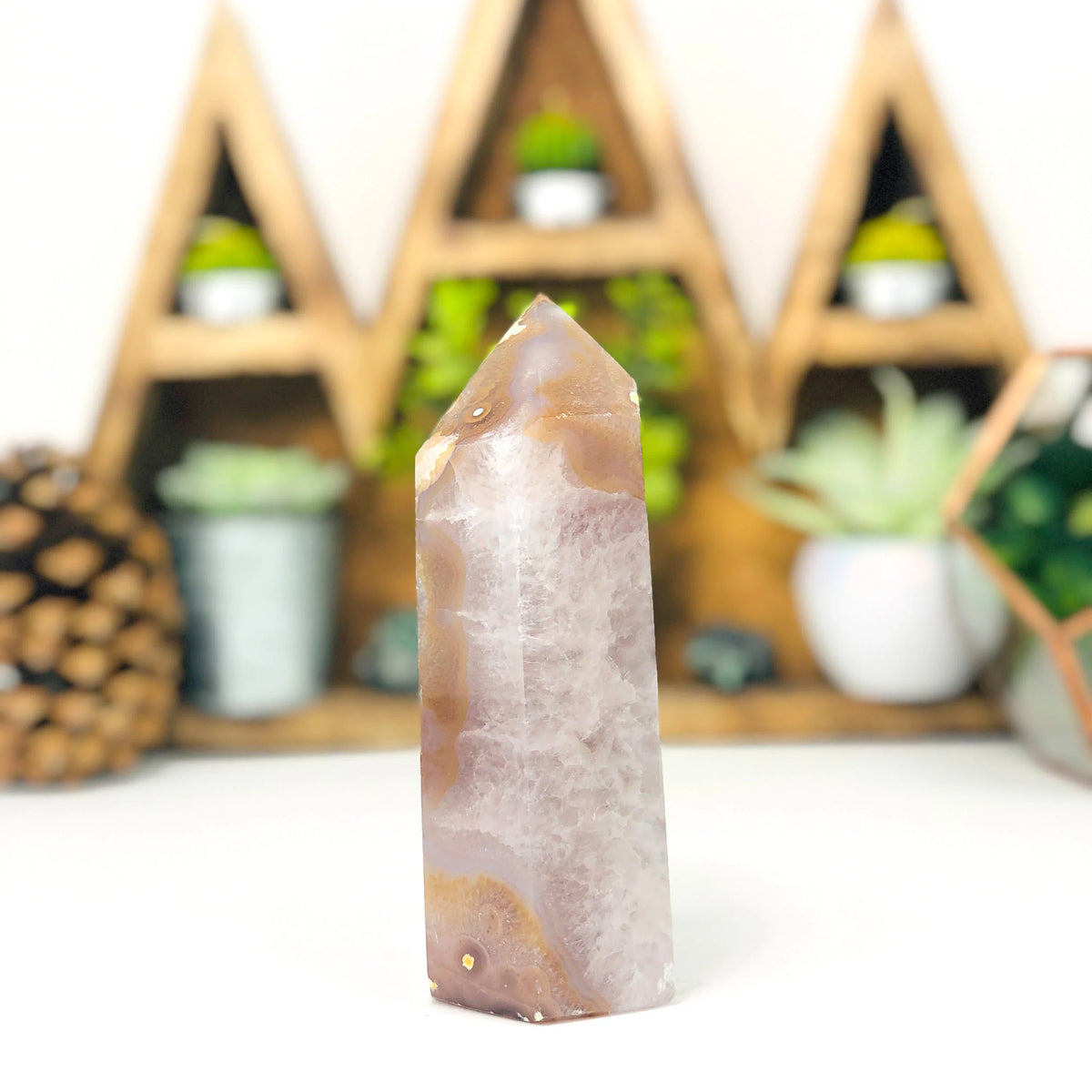 Agate Polished Crystal Point One-of-a-Kind