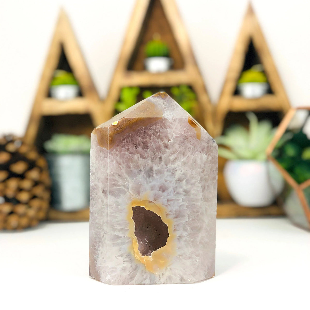 Agate Polished Crystal Point One-of-a-Kind