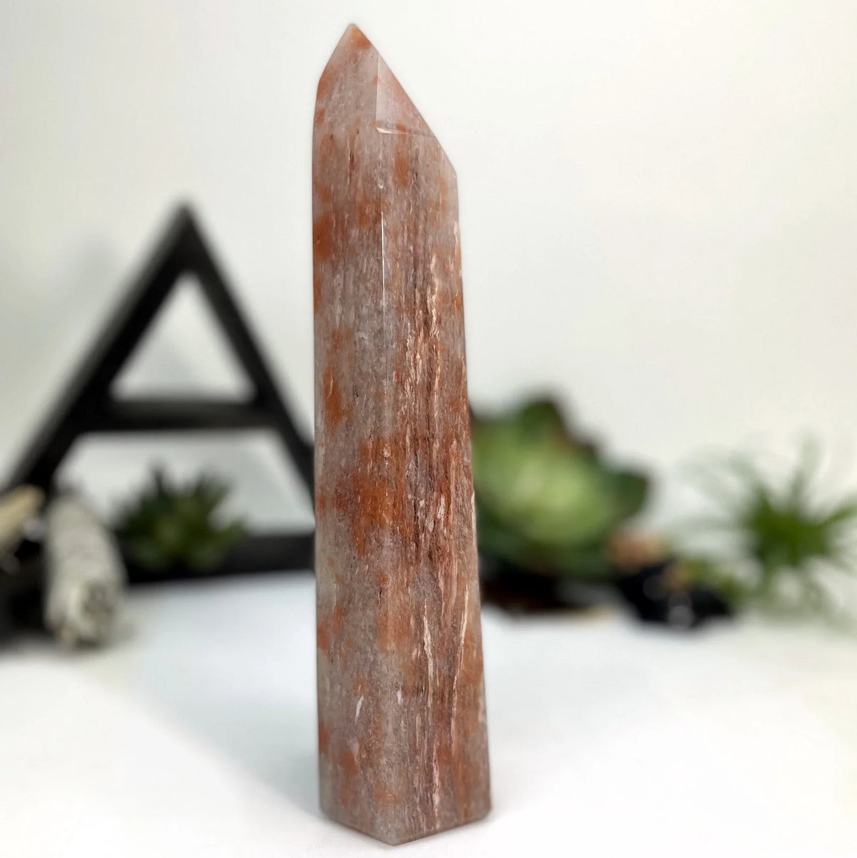 Hematite Quartz Polished Tower Point - OOAK -