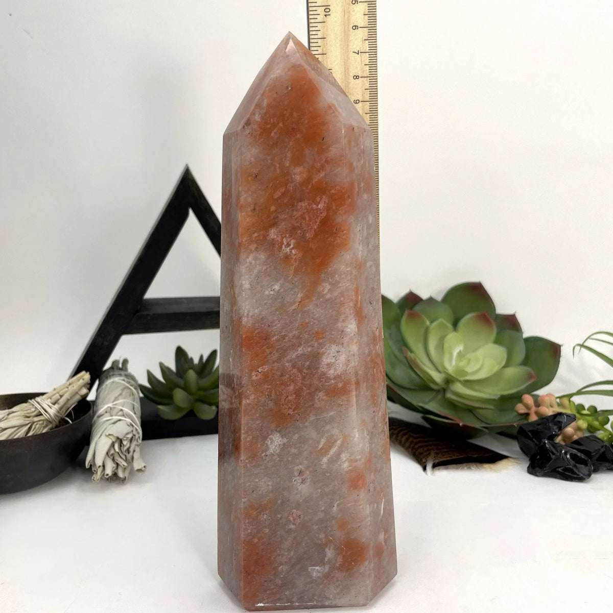 Hematite Quartz Polished Tower Point - OOAK -