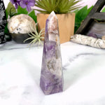 Chevron Amethyst Crystal Tower - OOAK -