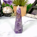 Chevron Amethyst Crystal Tower - OOAK -