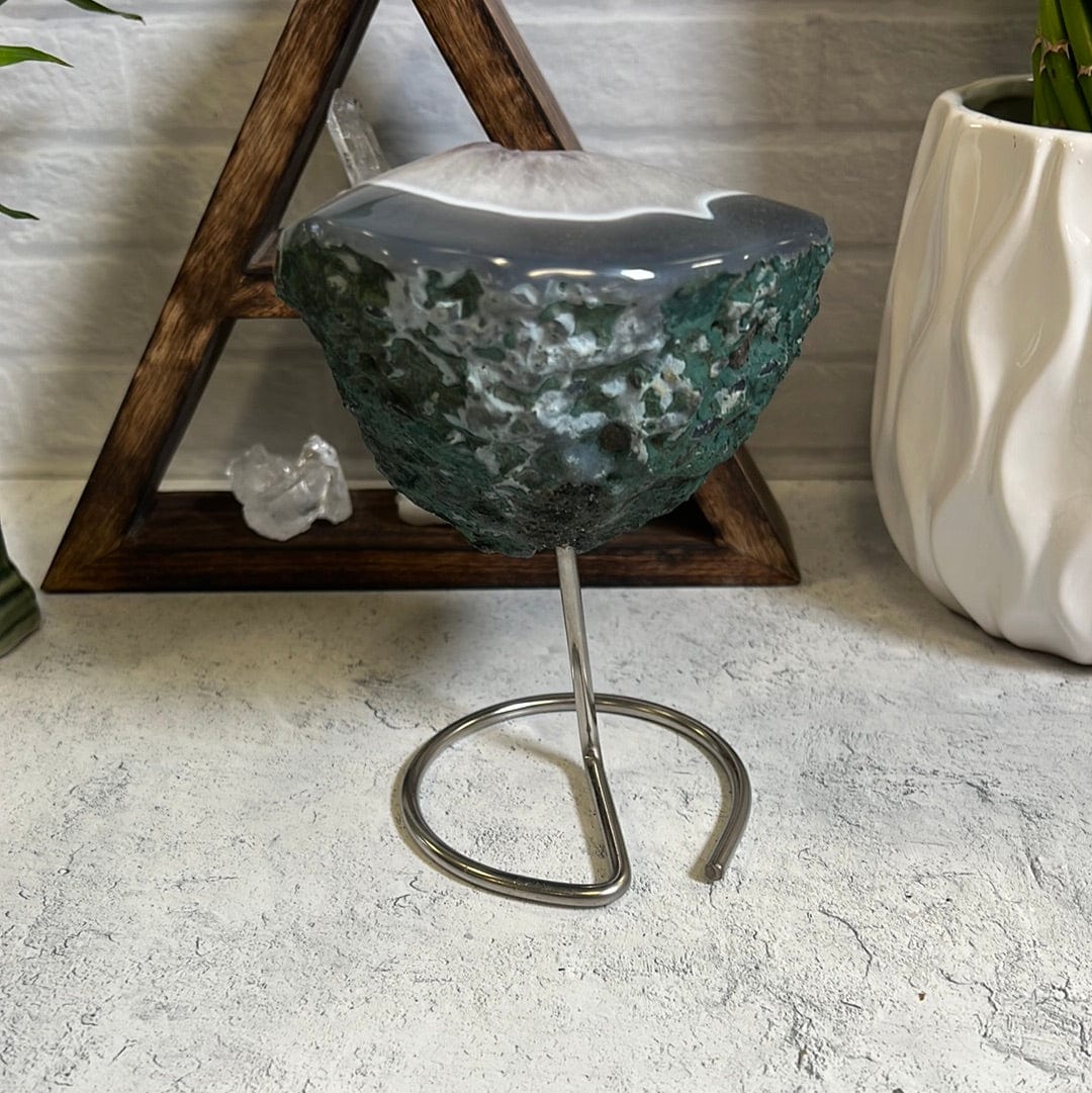 Amethyst and Agate on a Metal Stand - Crystal Home Decor