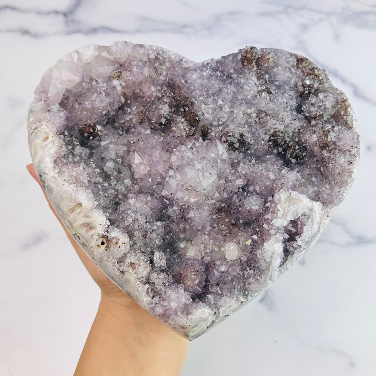 Amethyst Cluster Druzy Heart