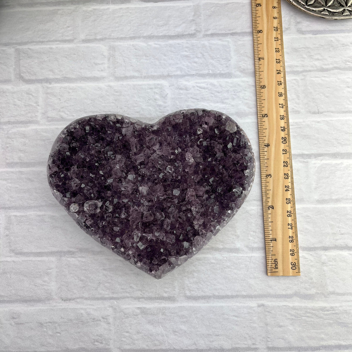 Purple Cluster Amethyst Druzy Heart