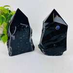 Black Obsidian Semi Polished Point - Lot of 2 Large Points