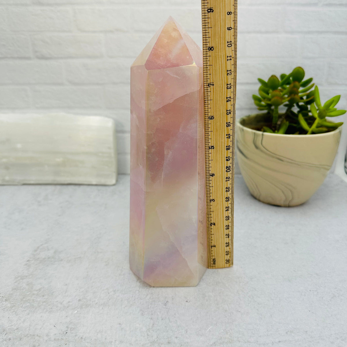 Angel Aura Rose Quartz Polished Tower -OOAK