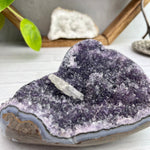 Amethyst Purple Cluster Druzy Heart