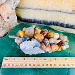 Polished Agate Stone Grape Cluster with Silver Leaf