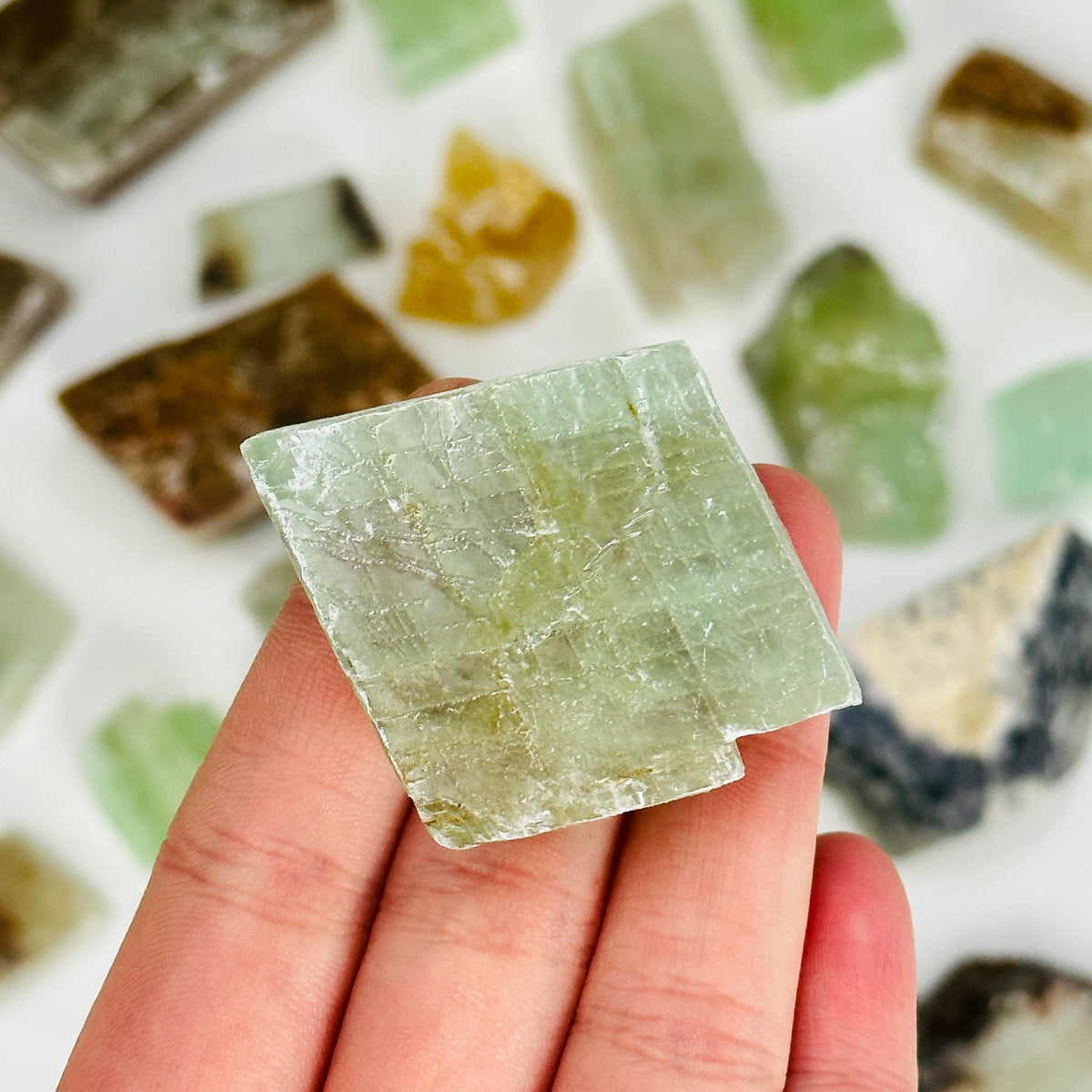 2lbs Green Calcite Pieces YOU GET ALL