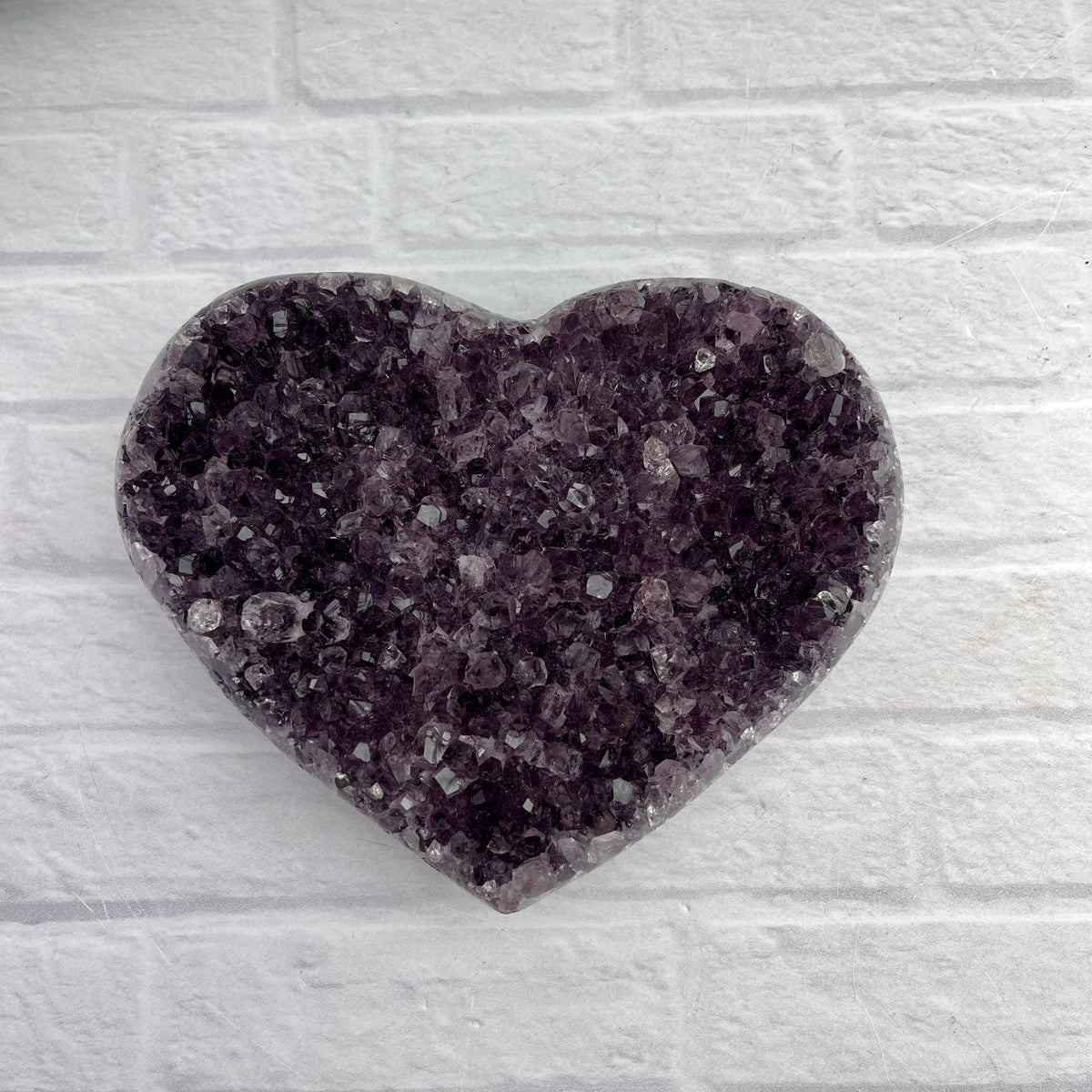 Purple Cluster Amethyst Druzy Heart