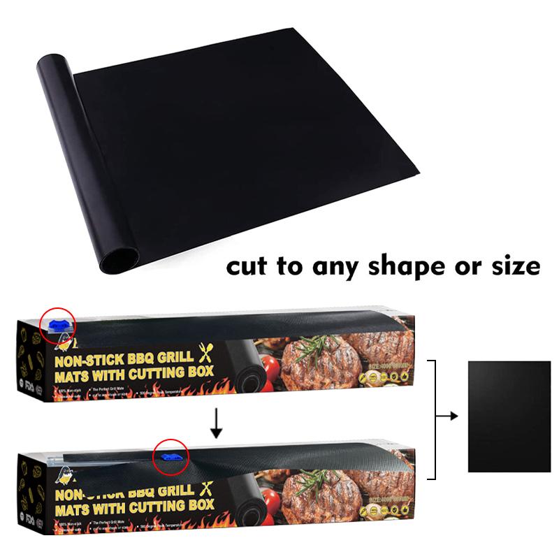 Non-Stick BBQ Grill Matswith cutting box