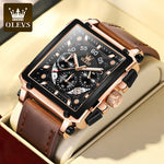 【Olevs】Luminous Luxury Square Business Automatic Mechanical Watch